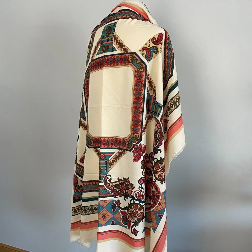 Vintage Oversized Cross Western Scarf VTG Scarf